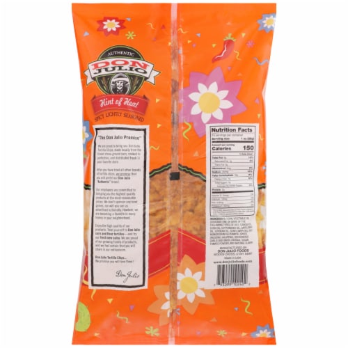 Don Julio Hint of Heat Spicy Lightly Seasoned Tortilla Chips Perspective: back