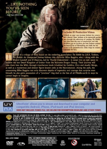 The Hobbit: An Unexpected Journey (2012 - DVD/UltraViolet - 2-Disc Special Edition) Perspective: back