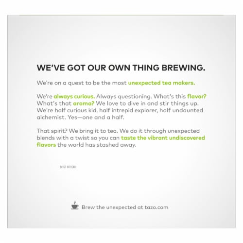 Tazo® Zen™ Green Tea Bags Perspective: back