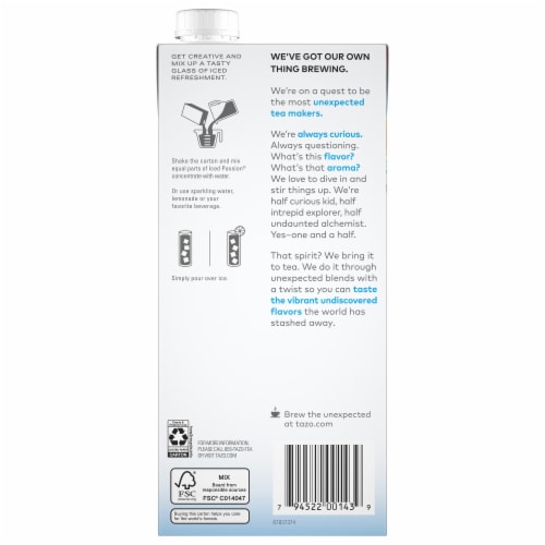 Tazo® Iced Passion® Caffeine-Free Herbal Tea Concentrate Perspective: back