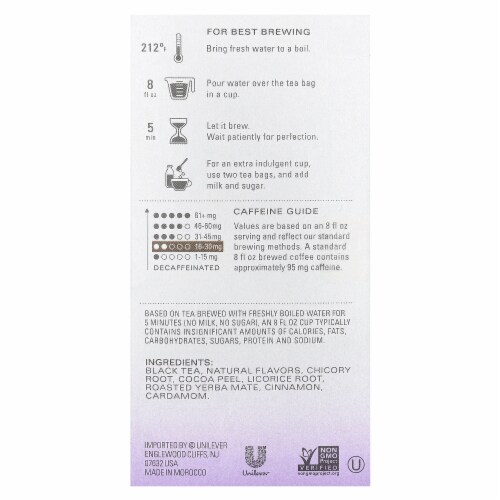 TAZO Dessert Delights Black Tea Vanilla Bean Macaron 15 Tea Bags - 1.11 oz (31.5 g) Perspective: back
