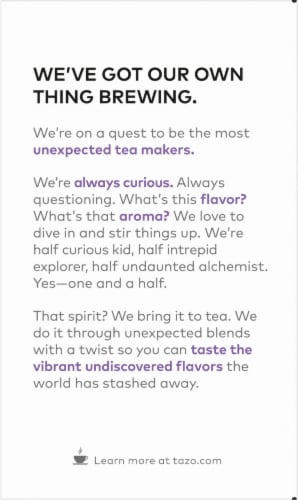 Tazo® Dessert Delights Glazed Lemon Loaf Herbal Tea Bags Perspective: back