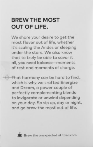 Tazo® Energize Green Tea Bags Perspective: back