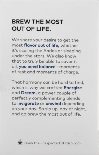 Tazo® Dream Caffeine Free Herbal Tea Bags Perspective: back