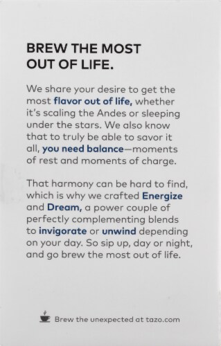Tazo® Dream Caffeine Free Herbal Tea Bags Perspective: back