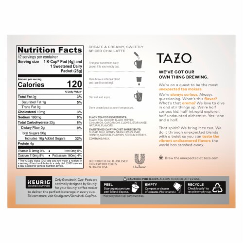 Tazo Classic Chai Tea Latte K Cup Pods