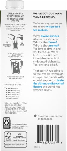 Tazo® Iced Zen Unsweetened Green Tea Concentrate Perspective: back