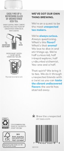 Tazo® Iced Passion Unsweetened Herbal Tea Concentrate Perspective: back