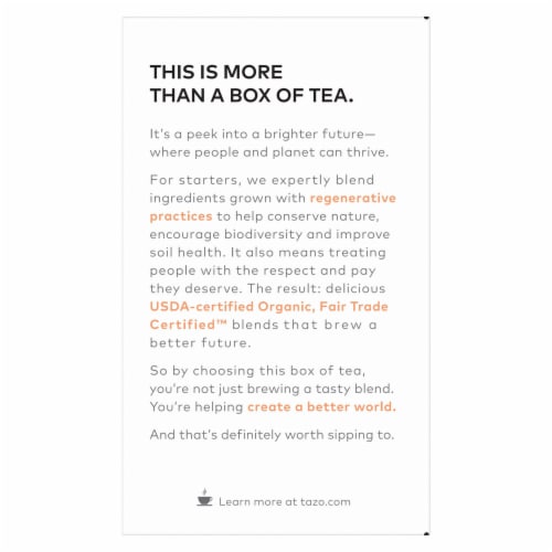 Tazo® Regenerative Organic Calm™ Chamomile Herbal Tea Perspective: back