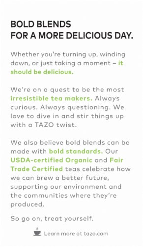 Tazo® Regenerative Organic Green Ginger Tea Bags Perspective: back