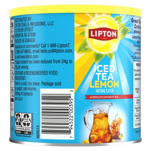 Lipton® Lemon Flavored Instant Iced Tea Mix Perspective: back