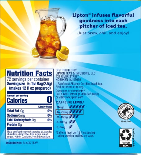 Lipton® Unsweetened Black Iced Tea Bags Perspective: back
