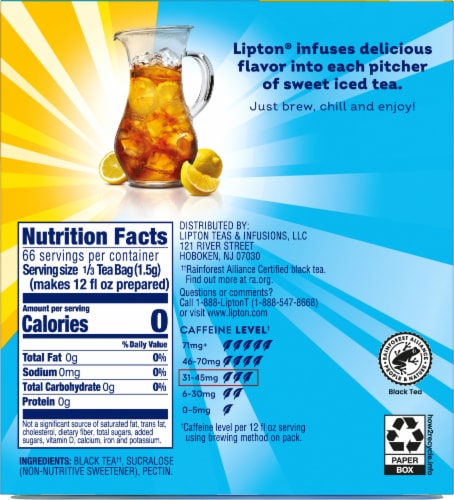 Lipton® Southern Sweet Family-sized Iced Tea Bags Perspective: back