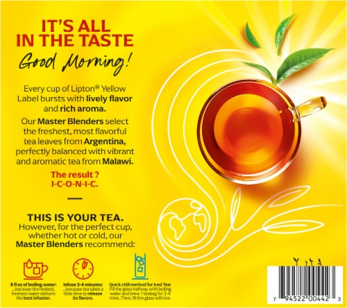 Lipton® Black Tea Bags Perspective: back