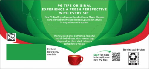 PG Tips Original Black Tea Bags Perspective: back