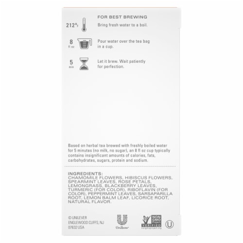 Tazo® Calm™ Chamomile Herbal Tea Bags Perspective: back