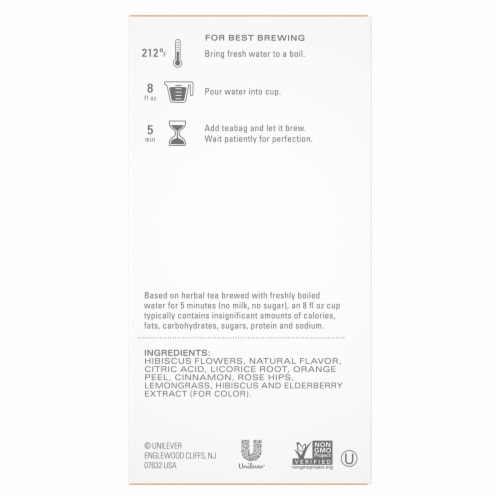 Tazo® Passion Herbal Tea Bags Perspective: back
