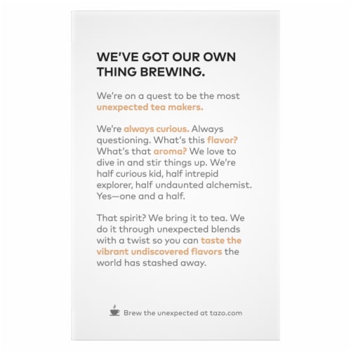 Tazo® Organic Spicy Ginger Tea Perspective: back