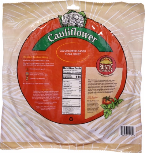 Rustic Crust Cauliflower Based Pizza Crust Perspective: back