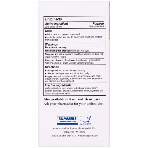 Triple Paste Medicated Diaper Rash Ointment Perspective: back
