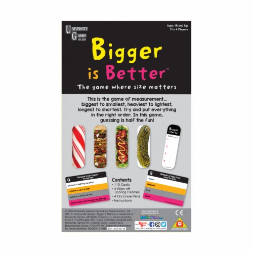 University Games Bigger is Better Board Game Perspective: back