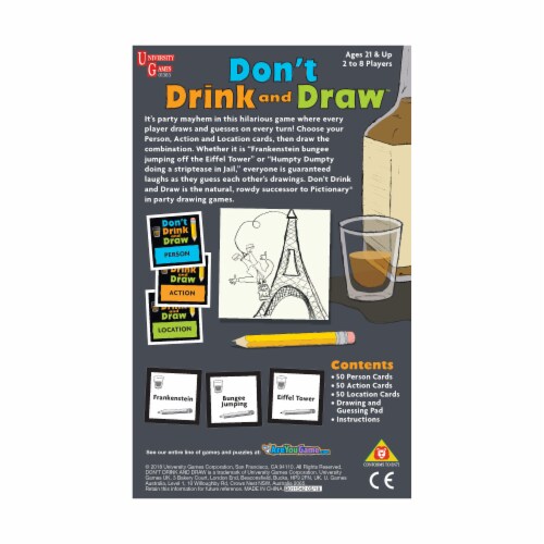University Games Don't Drink and Draw™ Board Game Perspective: back