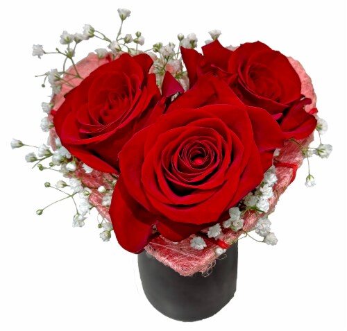 Valentine's Day Petite Heartbeats Arrangement with Vase Perspective: back