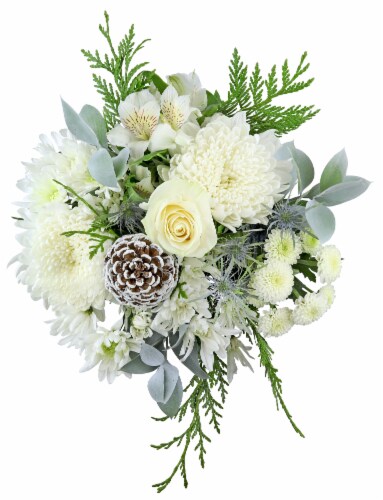 Winter Wonderland Fresh Cut Flower Bouquet Perspective: back