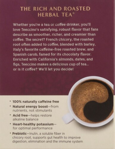 Teeccino® Hazelnut Herbal Tea Bags Perspective: back