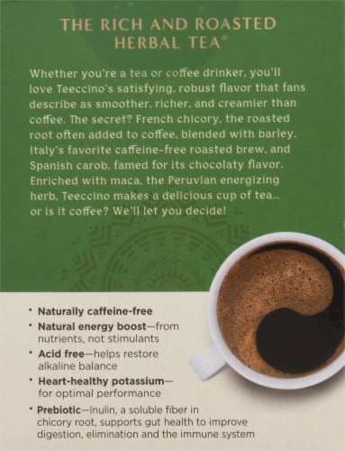 Teeccino® Chocolate Organic Herbal Tea Bags Perspective: back