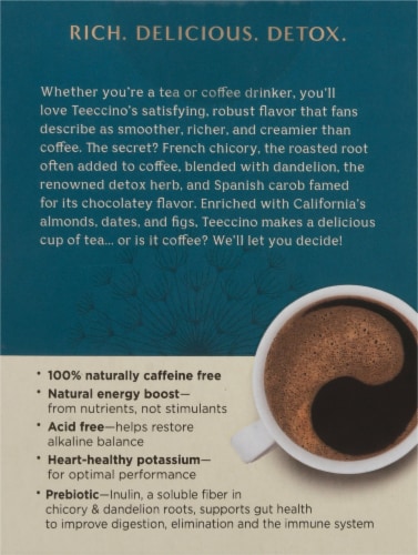 Teeccino® Dandelion Caramel Nut Tee Bags Perspective: back