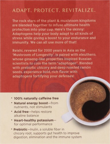 Teeccino® Reishi Eleuthero Mushroom Herbal Tea Perspective: back