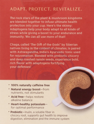 Teeccino® Chaga Ashwagandha Mushroom Herbal Tea Perspective: back
