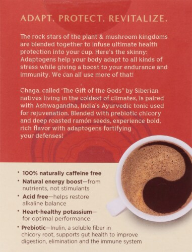 Teeccino® Chaga Ashwagandha Mushroom Herbal Tea Perspective: back