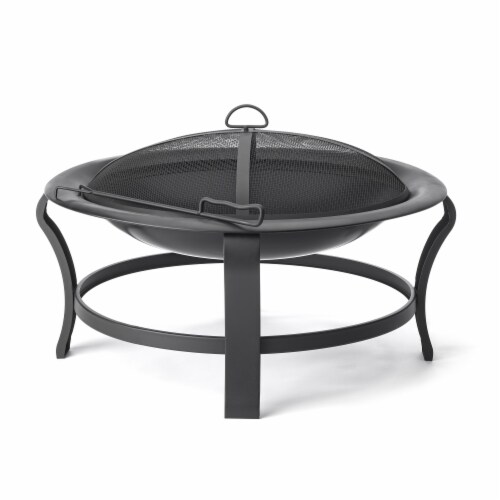 30  Portable Outdoor Fire Pit With Poker & Spark Attester, Camping, Patio Perspective: back