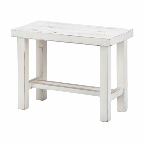 Luxury Living Solid Wood 24 Inch Wide Loft Small Bench in White