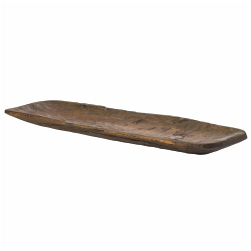 Solid Wood Hand-Carved Jumbo Decorative Bowl, Pecan Decorative Bowl Perspective: back