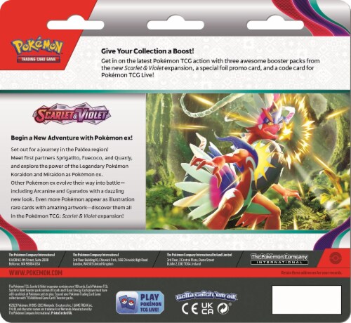 Pokemon Trading Card Game SV1: Scarlet & Violet Three-Booster Blister 2-Pack Perspective: back