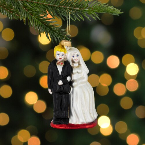 Bride and on sale groom glass ornament