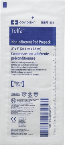 Covidien 1238 Telfa Non-Adherent Pads Prepack, 8 X 3 (Pack Of 50) Perspective: back
