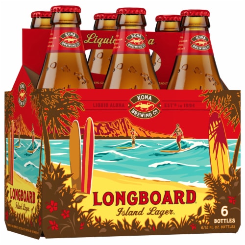 Kona Brewing Co Island Lager Longboard Beer Perspective: back