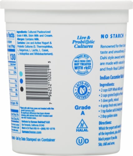 Gopi Indian Style Whole Milk Yogurt Perspective: back