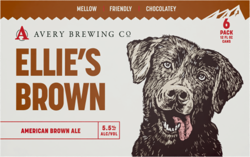 Avery Ellie's Brown Ale Craft Beer Cans Perspective: back