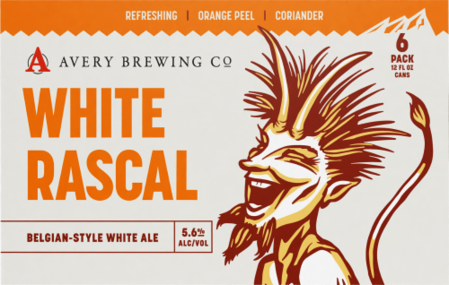Avery White Rascal Belgian-Style White Ale Craft Beer Cans Perspective: back