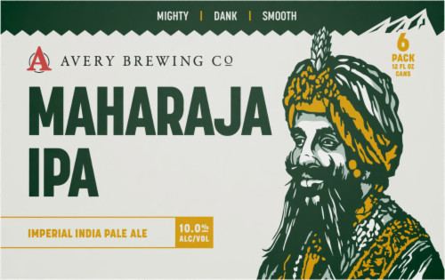 Avery Maharaja Imperial IPA Craft Beer Cans Perspective: back