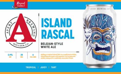 Avery Brewing Co. Island Rascal Belgian Style White Ale Perspective: back