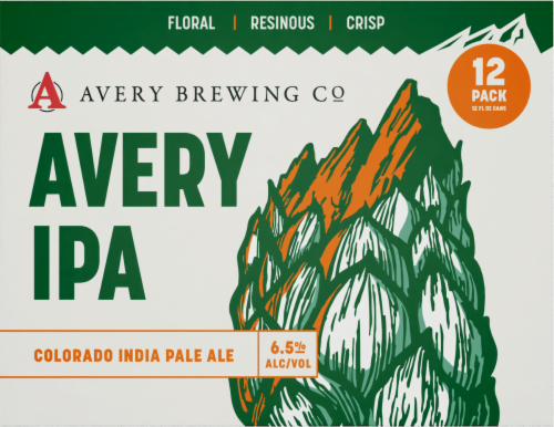 Avery India Pale Ale Craft Beer Cans Perspective: back