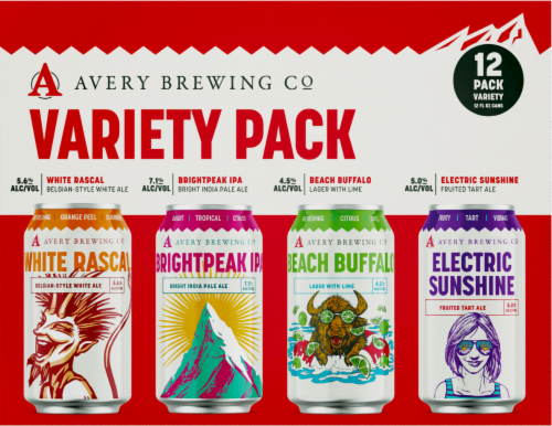 Avery Core Mixed Variety Pack Craft Beer Cans Perspective: back