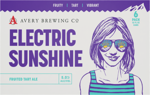 Avery Electric Sunshine Fruited Tart Ale Craft Beer Cans Perspective: back