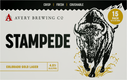 Avery Stampede Gold Lager Craft Beer Cans Perspective: back